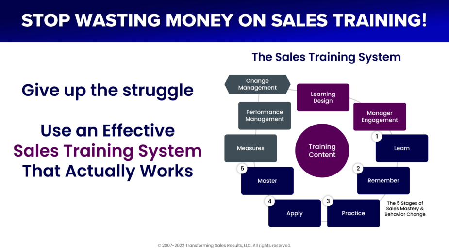 Stop Wasting Money on Sales Training